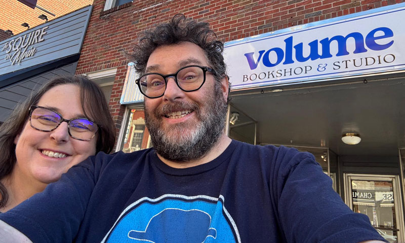 Nicki Bentley-Colthart and Spike Nesmith, co-owners of Volume Bookshop & Studio